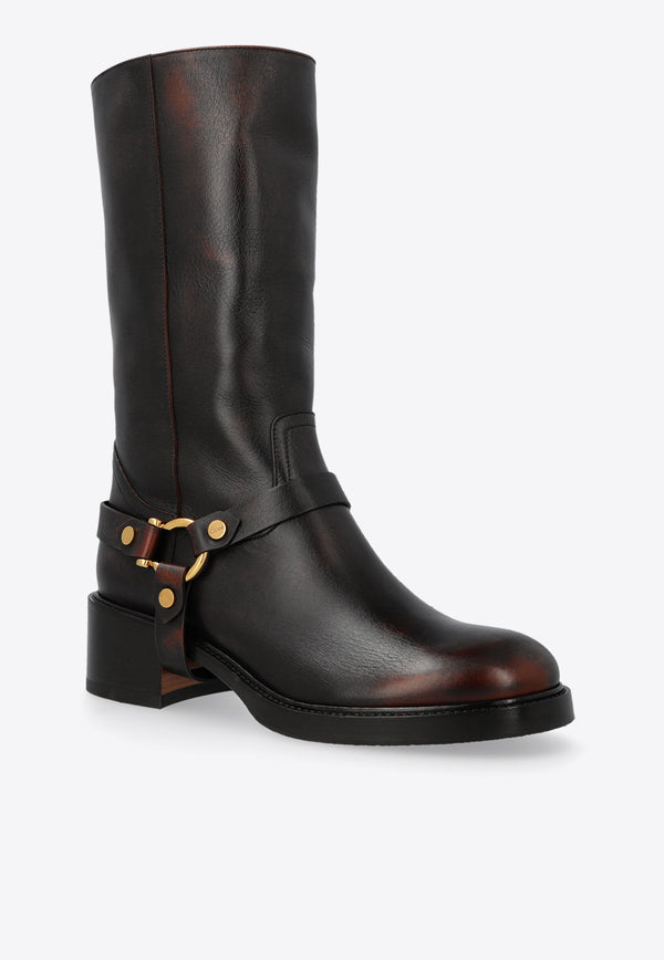 Chloé Dakota Leather Mid-Calf Boots CHC25S07Q PW-23O