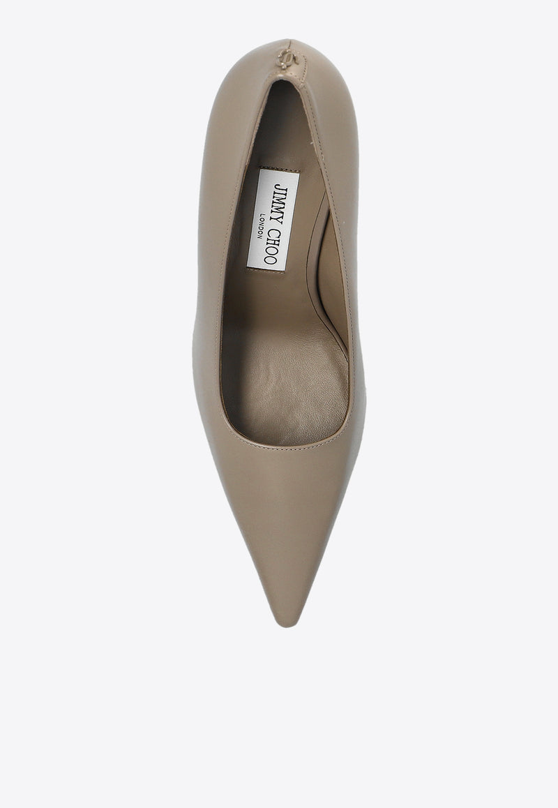 Jimmy Choo Ixia 80 Leather Pumps IXIA 80 CLF-TAUPE