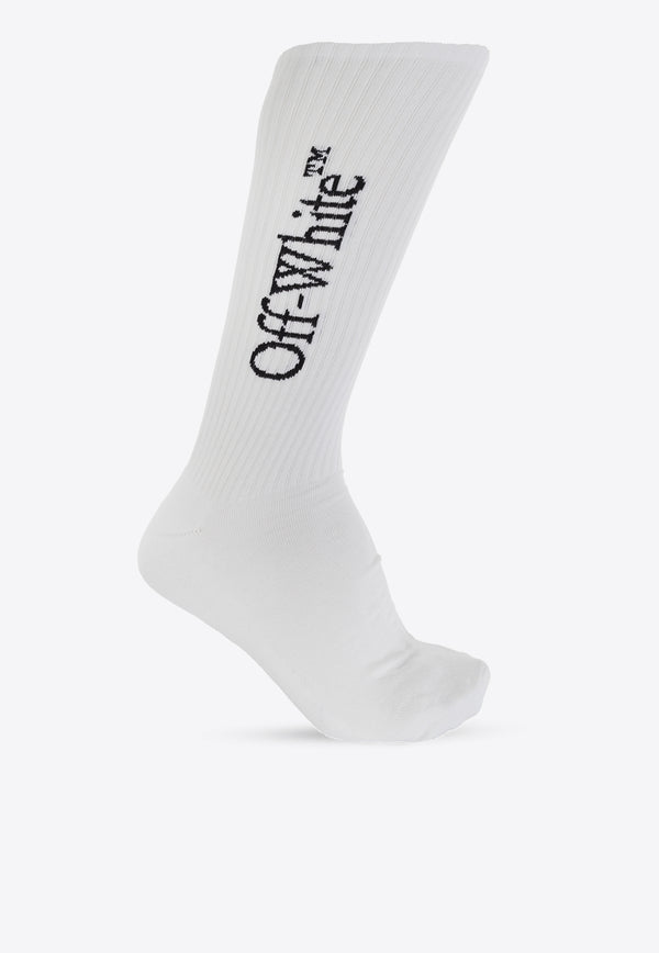 Off-White Logo-Printed Ribbed Socks OMRA08JC99 KNI001-0110