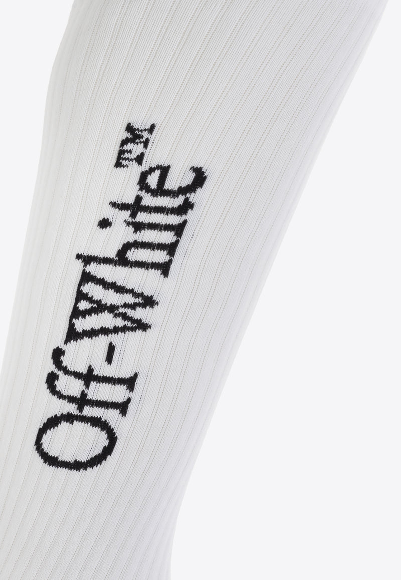 Off-White Logo-Printed Ribbed Socks OMRA08JC99 KNI001-0110