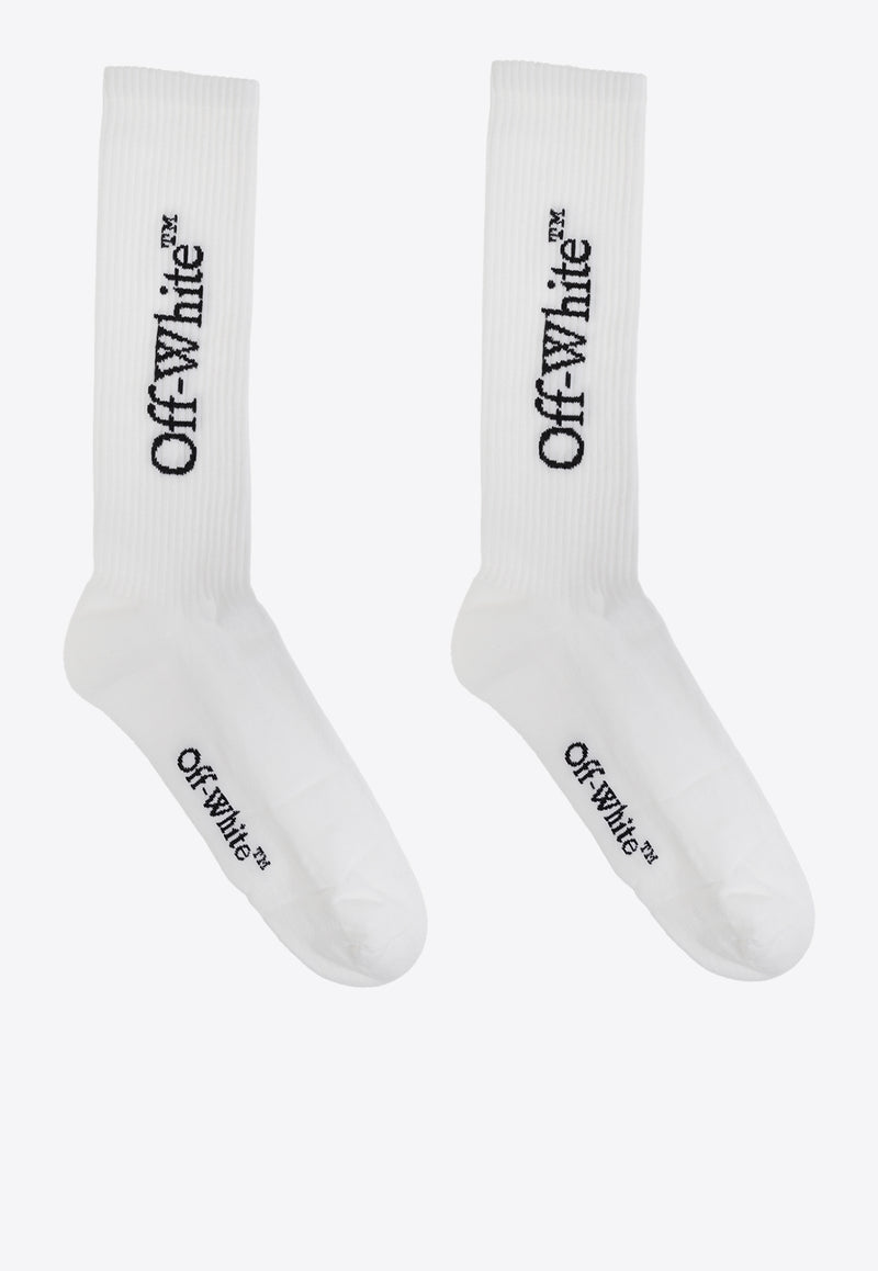 Off-White Logo-Printed Ribbed Socks OMRA08JC99 KNI001-0110