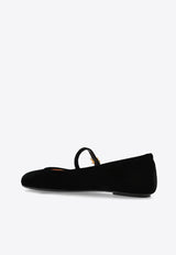 Gianvito Rossi Carla Velvet Mary-Jane Ballet Flats G22391 05GOM-VELNERO