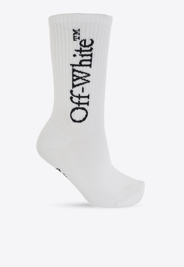 Off-White Logo-Printed Ribbed Socks OWRA035C99 KNI001-0110