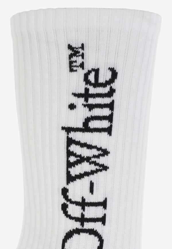 Off-White Logo-Printed Ribbed Socks OWRA035C99 KNI001-0110