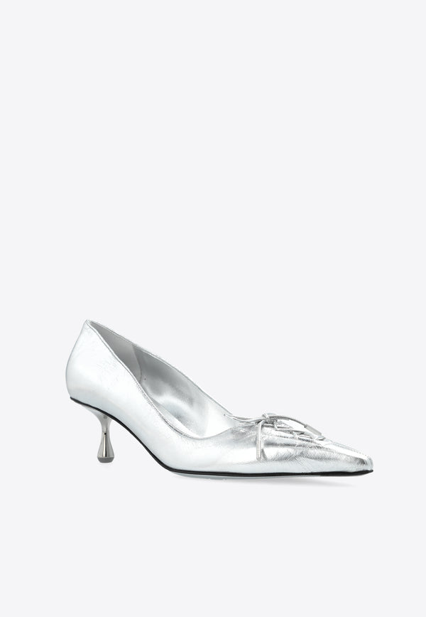 Jimmy Choo Scarlett 50 Leather Pumps SCARLETT 50 BYK-SILVER