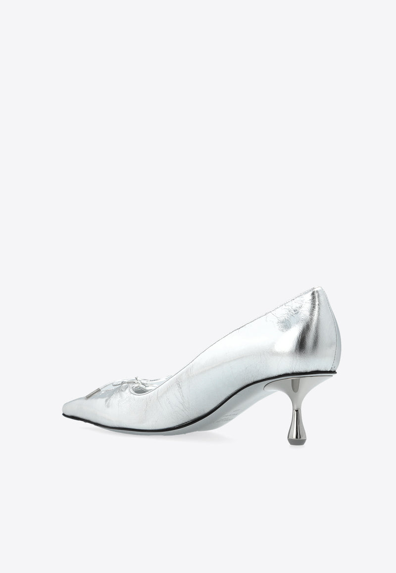 Jimmy Choo Scarlett 50 Leather Pumps SCARLETT 50 BYK-SILVER