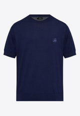 Etro Pegaso Embroidered T-shirt Navy MRMA0015 AC271-B0065