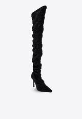 Jimmy Choo Lotta 100 Over The Knee Boots LOTTA OTK 100 GVZ-BLACK