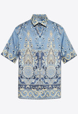 Etro Paisley Print Short-Sleeved Shirt Blue MRIC0011 99SP5A5-X0883