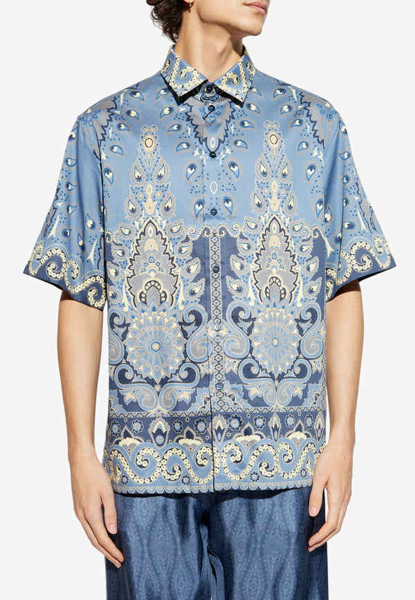 Etro Paisley Print Short-Sleeved Shirt Blue MRIC0011 99SP5A5-X0883