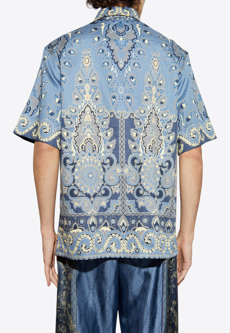 Etro Paisley Print Short-Sleeved Shirt Blue MRIC0011 99SP5A5-X0883