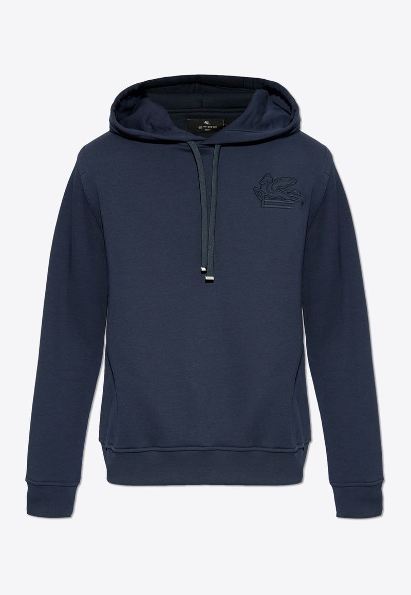 Etro Pegaso Embroidered Drawstring Hoodie Navy MRMB0008 AJ215-B0065