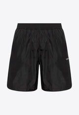 Off-White Logo-Print Swim Shorts KĄPIELOWE OMFD013C99 FAB001-1001