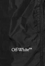 Off-White Logo-Print Swim Shorts KĄPIELOWE OMFD013C99 FAB001-1001