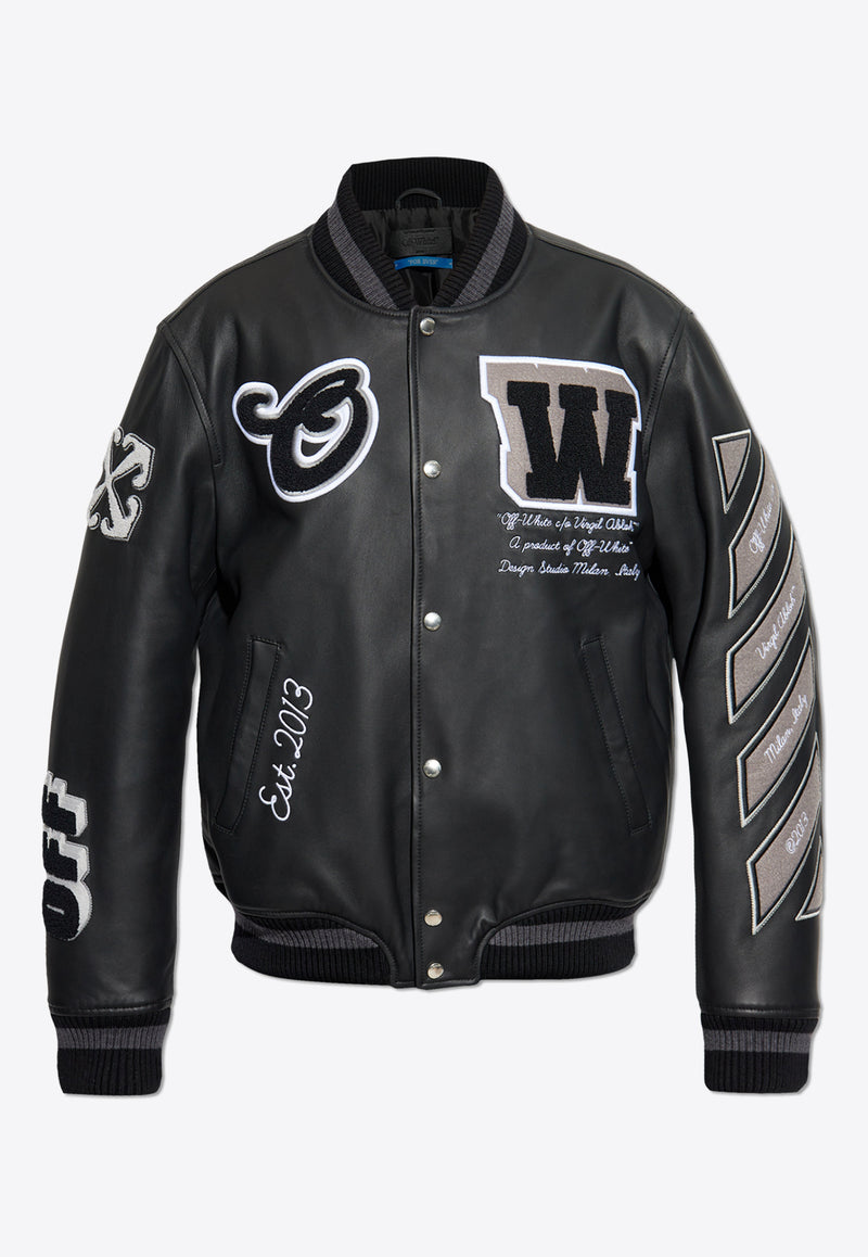 Off-White Leather Bomber Jacket OMJA122C99 LEA004-1010