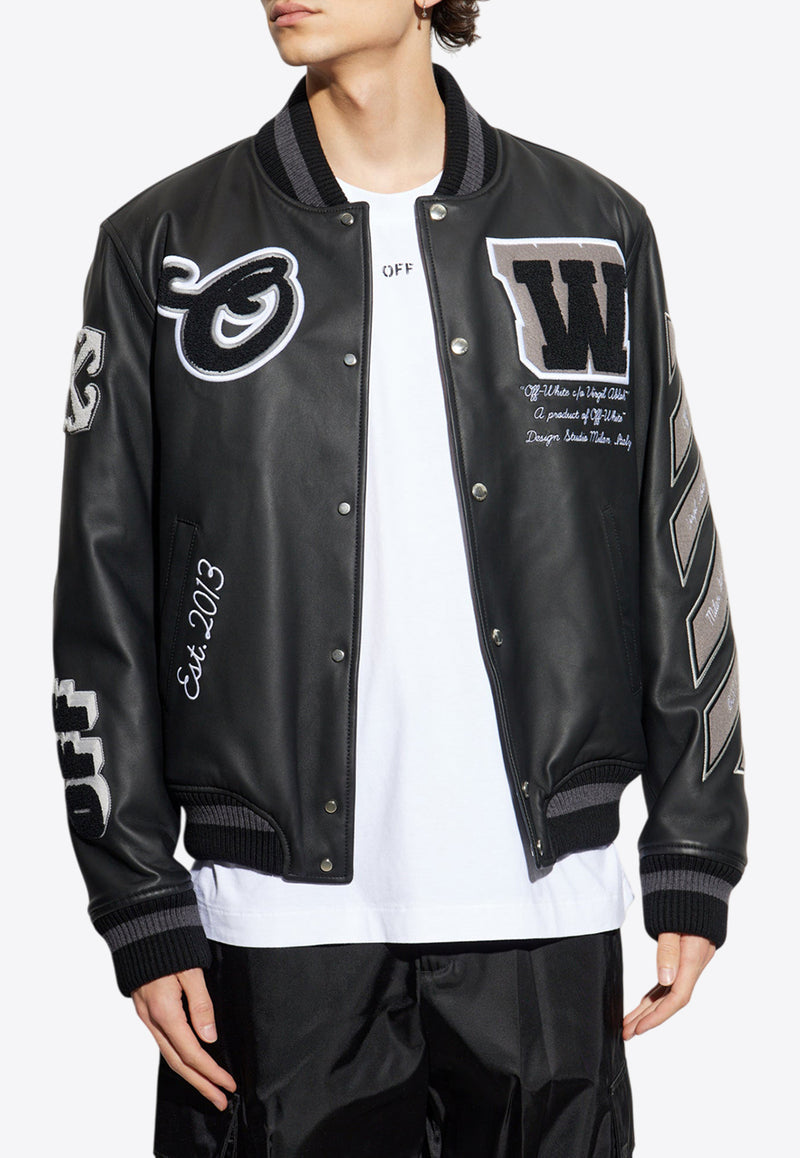 Off-White Leather Bomber Jacket OMJA122C99 LEA004-1010