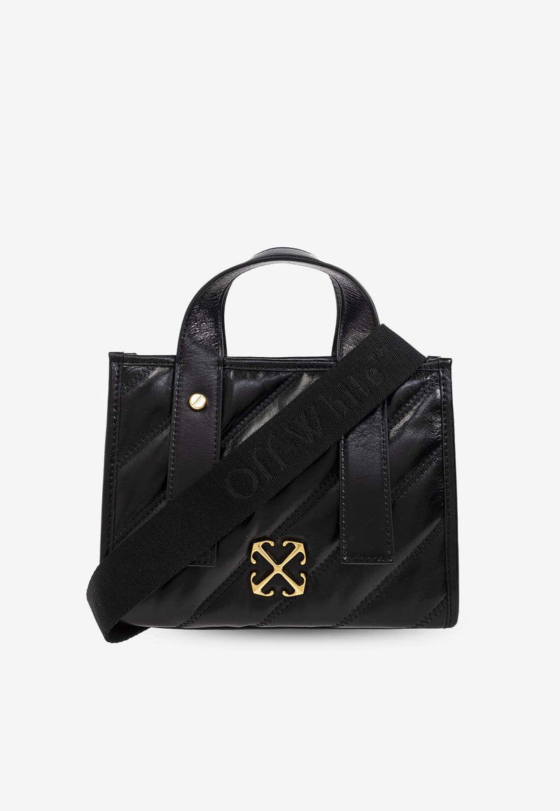 Off-White Logo-Plaque Quilted Tote Bag OWNA238C99 LEA001-1000