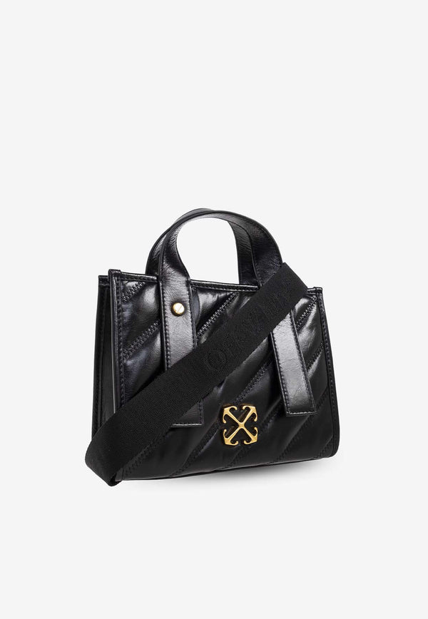 Off-White Logo-Plaque Quilted Tote Bag OWNA238C99 LEA001-1000