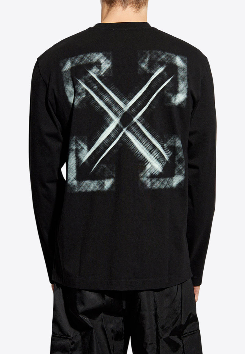 Off-White Arrow-Print Crewneck Long-Sleeved T-shirt OMAB086S25 JER003-1041