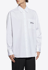 Off-White Logo-Embroidered Long-Sleeved Shirt OMGE004C99 FAB003-0110