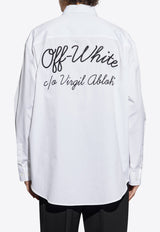 Off-White Logo-Embroidered Long-Sleeved Shirt OMGE004C99 FAB003-0110