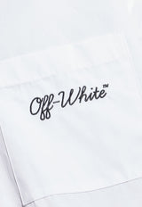 Off-White Logo-Embroidered Long-Sleeved Shirt OMGE004C99 FAB003-0110