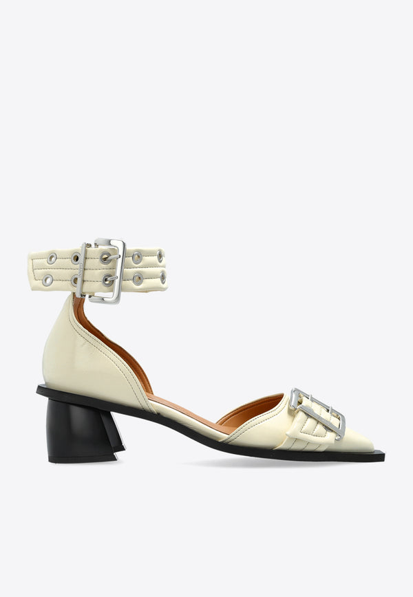 GANNI Feminine Buckle 60 Open Cut Pumps S2902 4926-135