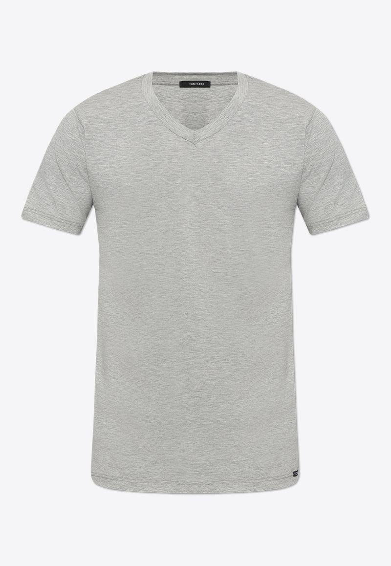 Tom Ford Logo-Embroidered V-neck T-shirt T4M091410 0-020