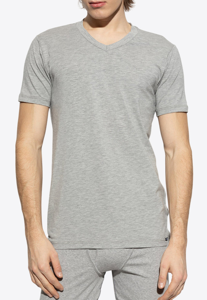 Tom Ford Logo-Embroidered V-neck T-shirt T4M091410 0-020