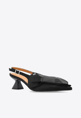 GANNI Big Bow 70 Slingback Pointed-Toe Flats S2848 4932-099