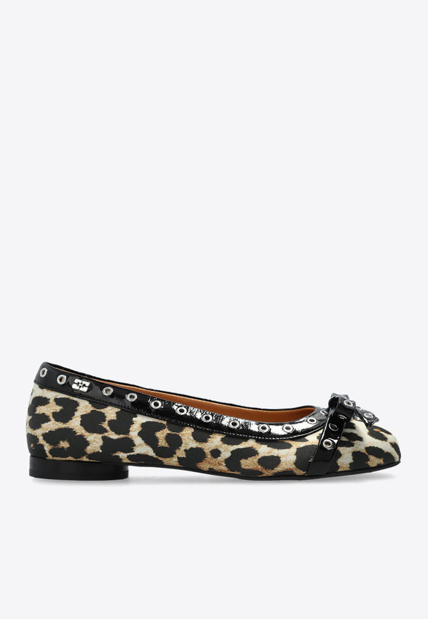 GANNI Leopard-Print Ballet Flats S2889 4929-842