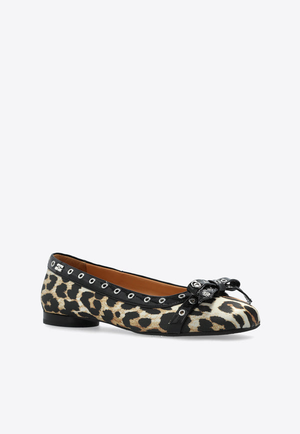 GANNI Leopard-Print Ballet Flats S2889 4929-842