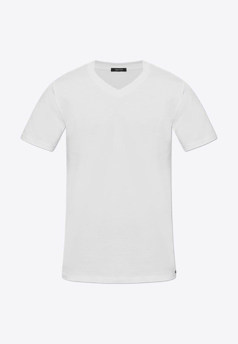 Tom Ford Logo-Embroidered V-neck T-shirt T4M091410 0-100