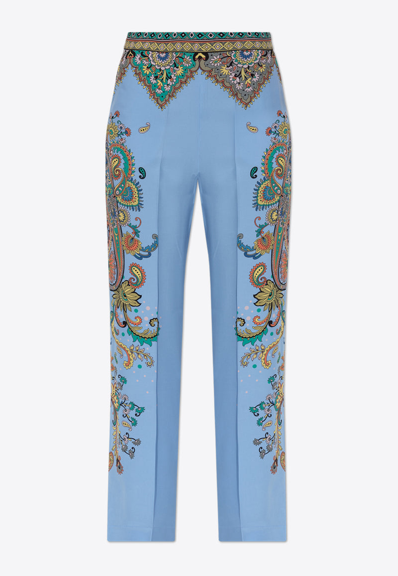 Etro Floral Silk Pants Blue WREA0014 AK773-X0885