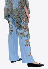 Etro Floral Silk Pants Blue WREA0014 AK773-X0885