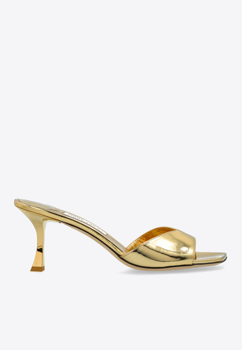 Jimmy Choo Skye 70 Leather Mules SKYE 70 QUI-GOLD