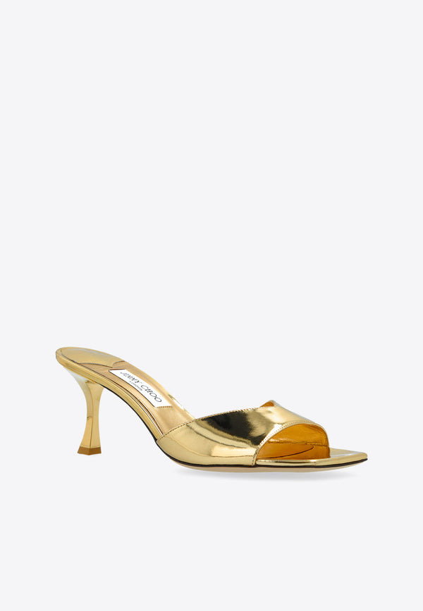 Jimmy Choo Skye 70 Leather Mules SKYE 70 QUI-GOLD