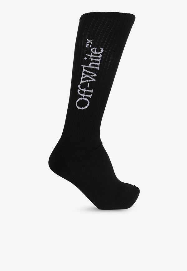 Off-White Logo-Stamp Ribbed Socks OMRA08JC99 KNI001-1001