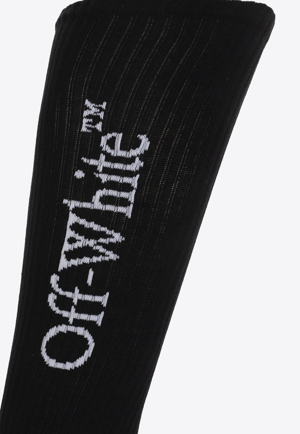 Off-White Logo-Stamp Ribbed Socks OMRA08JC99 KNI001-1001