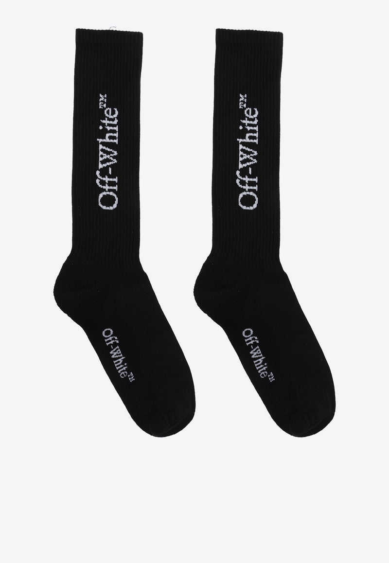 Off-White Logo-Stamp Ribbed Socks OMRA08JC99 KNI001-1001