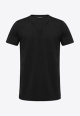 Tom Ford Logo-Embroidered V-neck T-shirt T4M091410 0-002