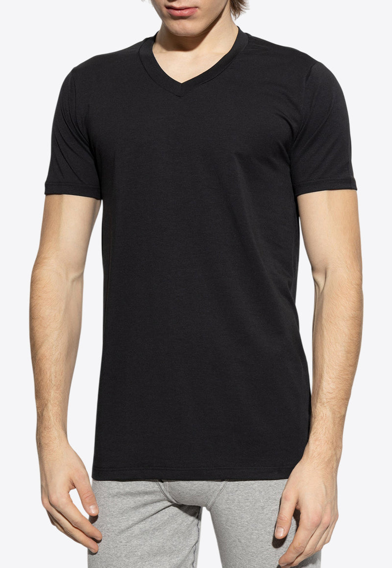 Tom Ford Logo-Embroidered V-neck T-shirt T4M091410 0-002