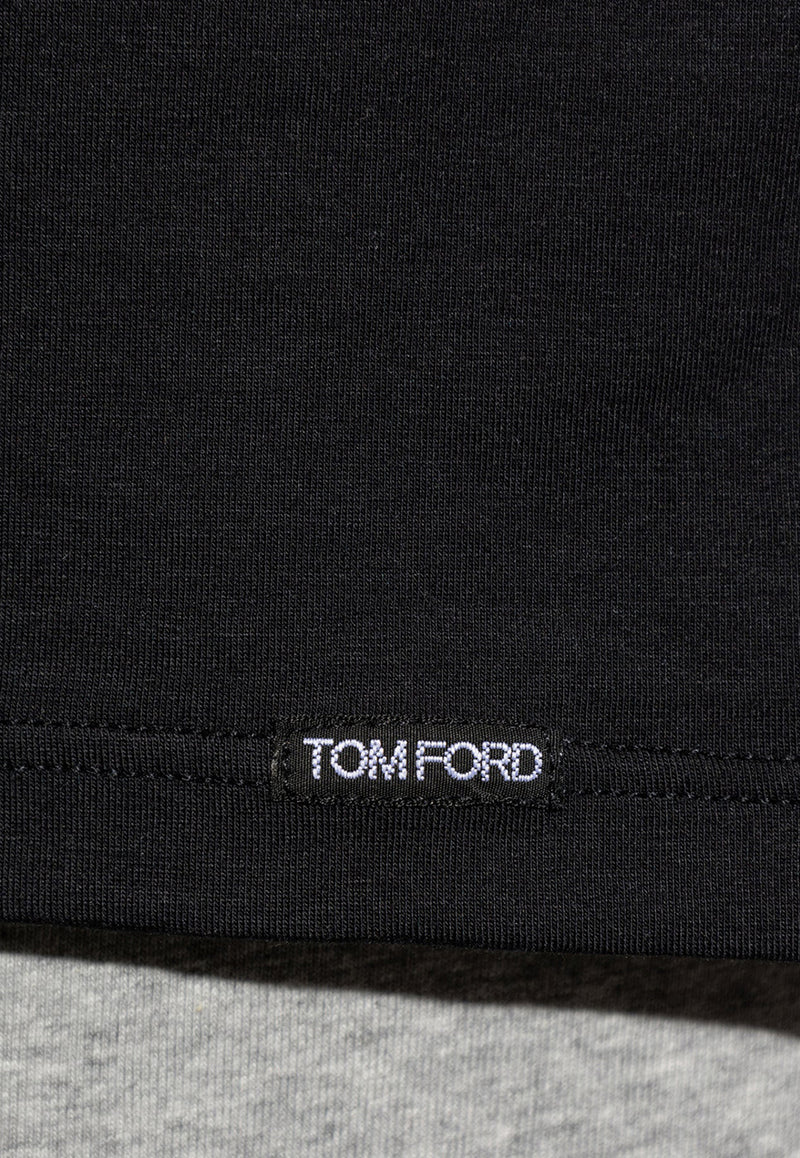 Tom Ford Logo-Embroidered V-neck T-shirt T4M091410 0-002