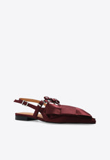 GANNI Big Bow Slingback Pointed-Toe Flats S2860 4932-234