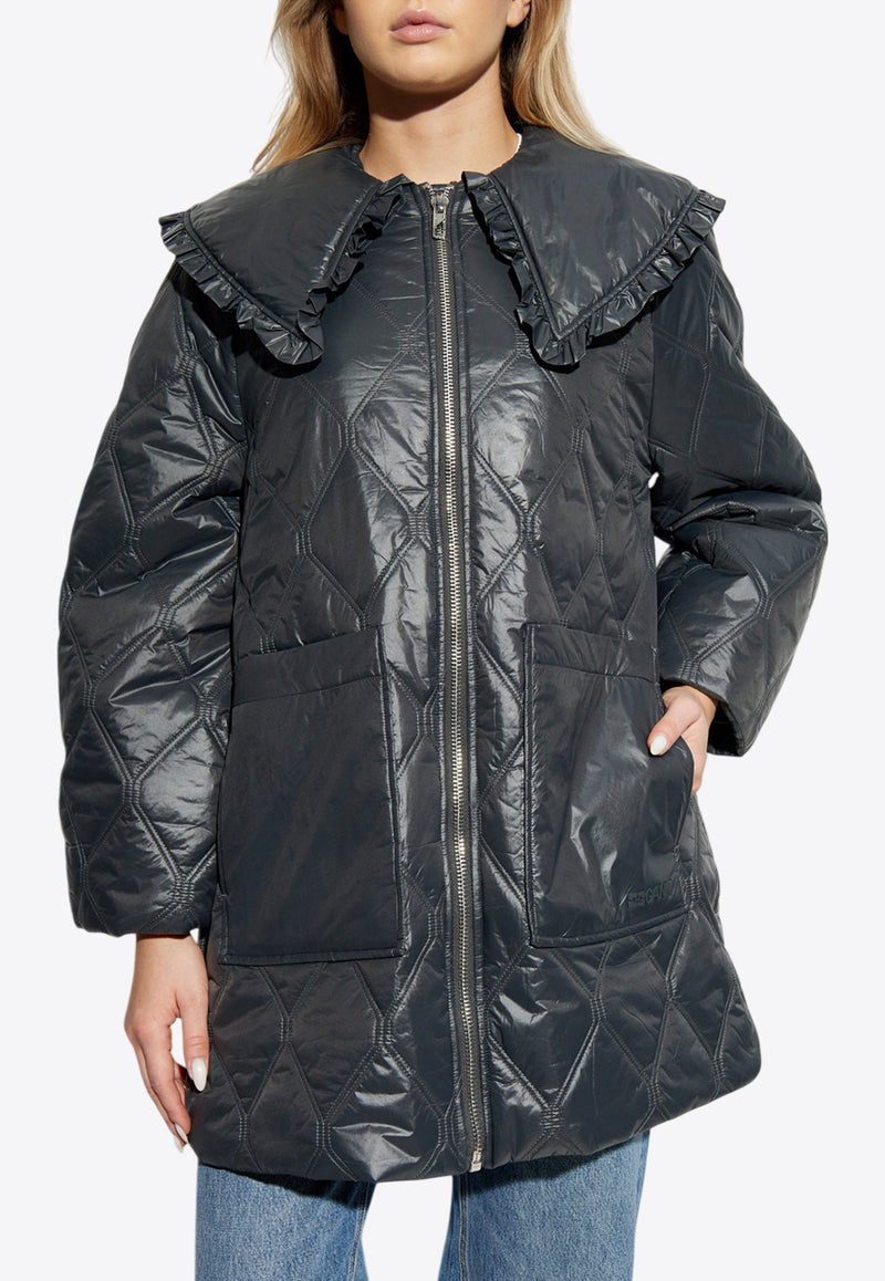 GANNI Shiny Quilted Padded Jacket W0170 6905-052