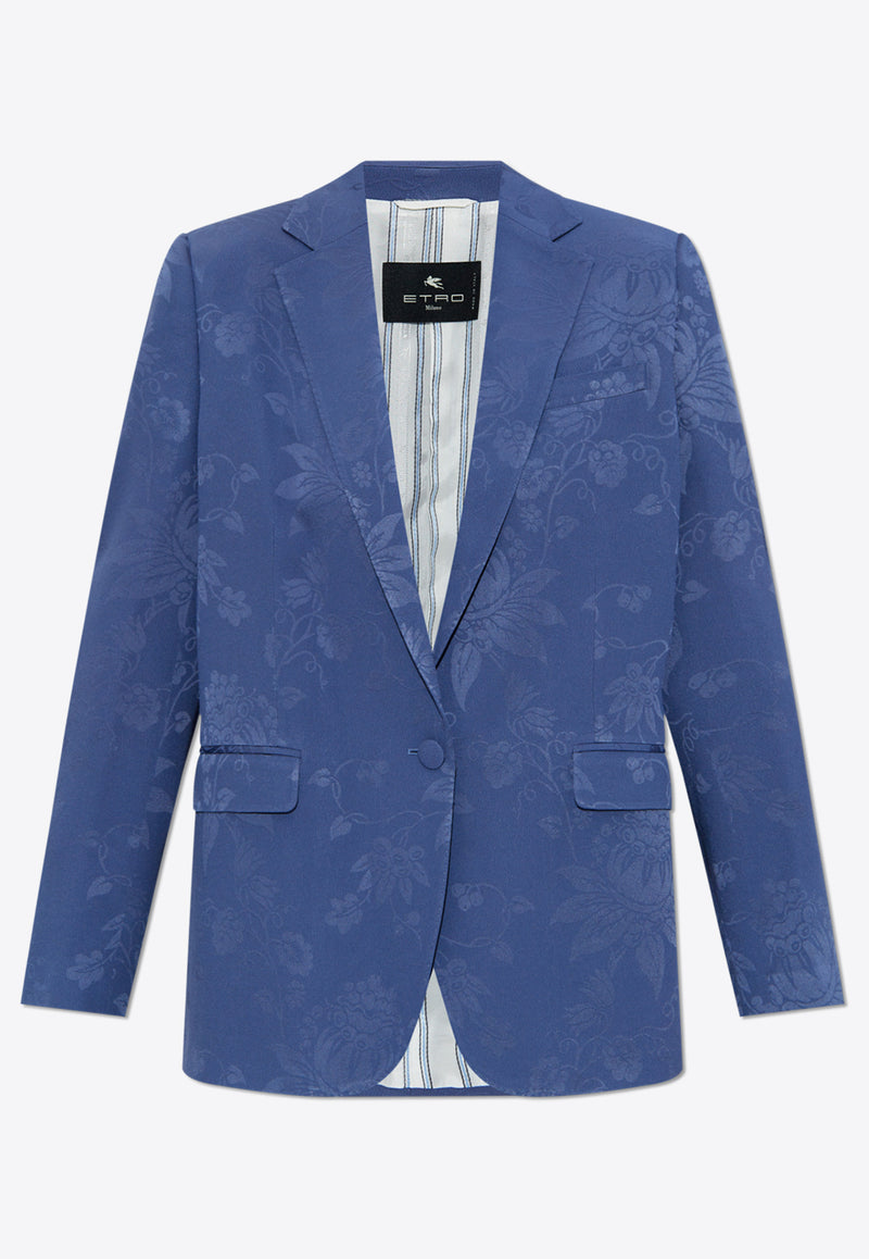 Etro Floral Jacquard Satin Blazer Blue WRCA0042 99TJD75-B9110