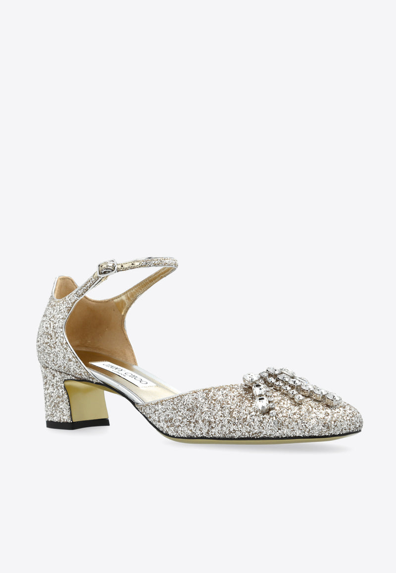 Jimmy Choo Verity 45 Crystal-Embellished Pumps VERITY BH 45 GKN-SAND CRYSTAL