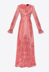 Etro Printed Twisted Silk Maxi Dress Pink WRHA0282 99SP1B4-X0872