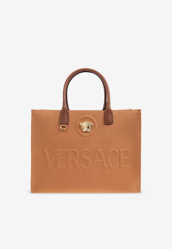 Versace Large La Medusa Canvas Tote Bag 1004741 1A03095-1NF0V