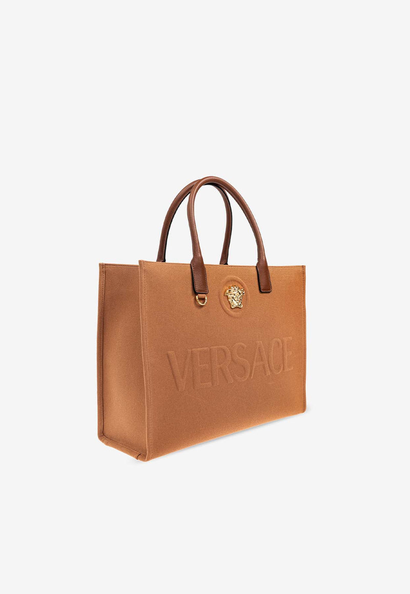 Versace Large La Medusa Canvas Tote Bag 1004741 1A03095-1NF0V